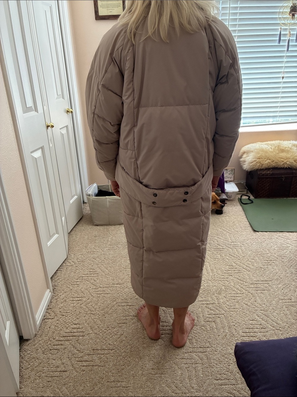 Gallery Tan Puffer Jacket with Pink Accents - Picture 7 of 8